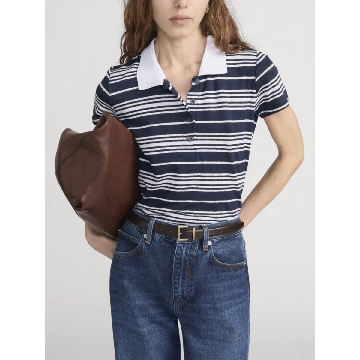 The Striped Polo - Navy Multi