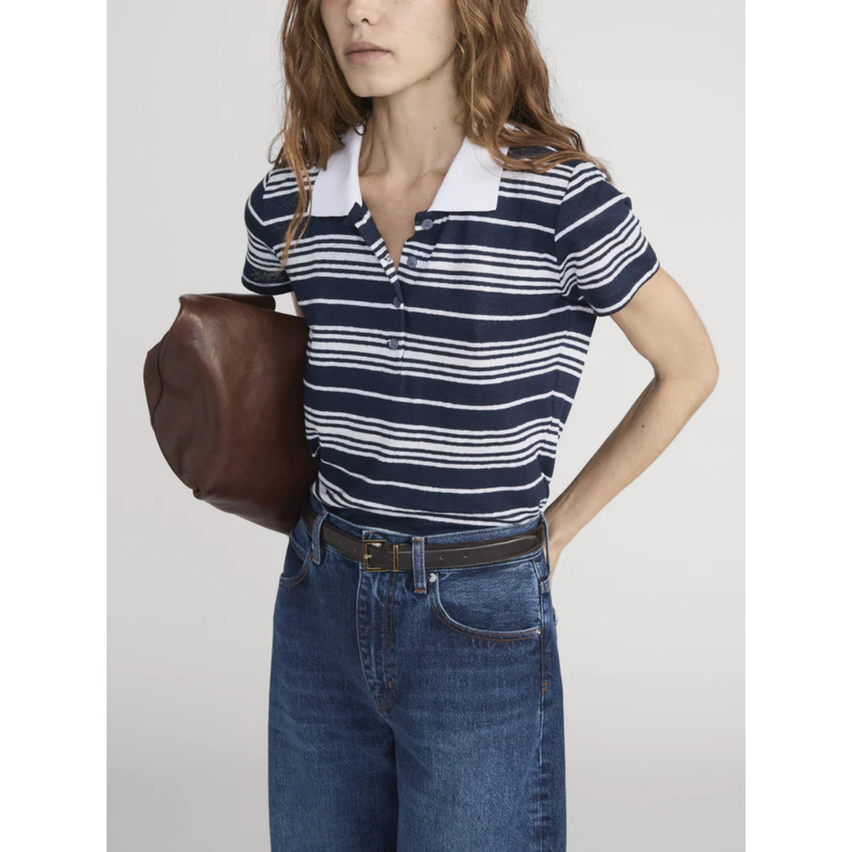 The Striped Polo - Navy Multi