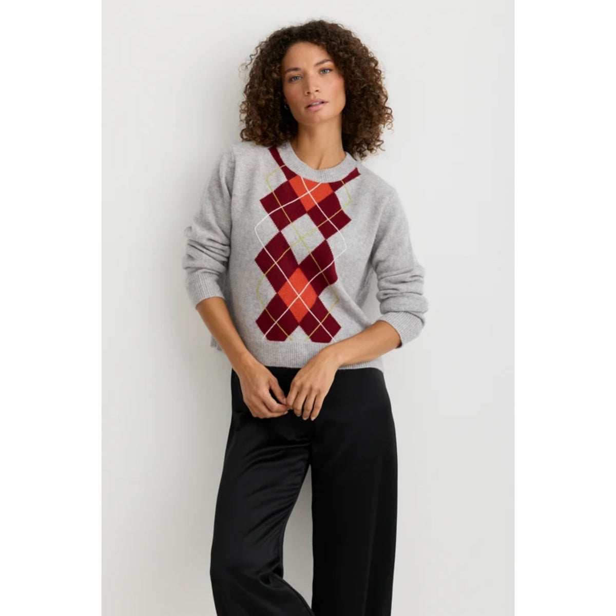 Truman Crewneck - Currant Argyle