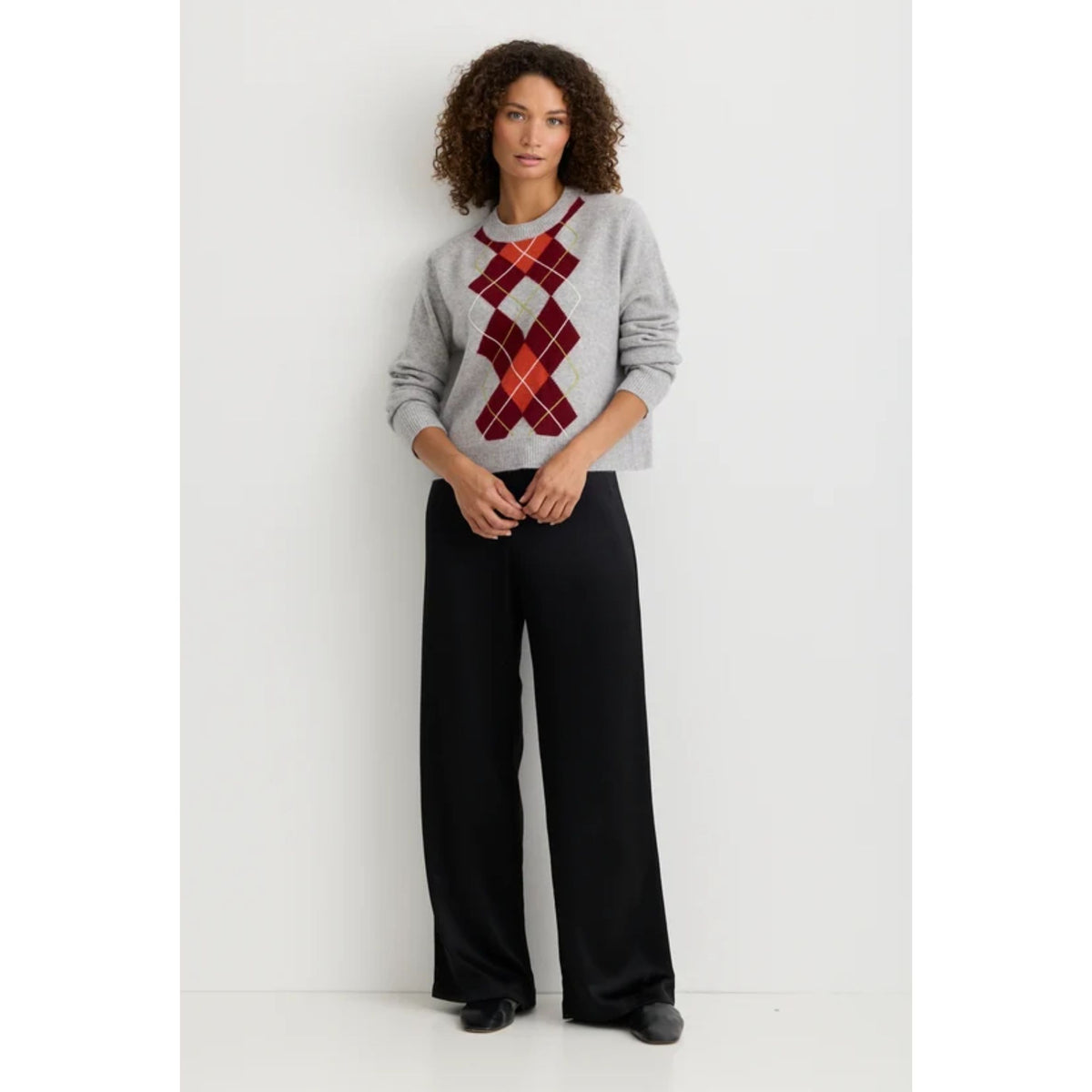 Truman Crewneck - Currant Argyle