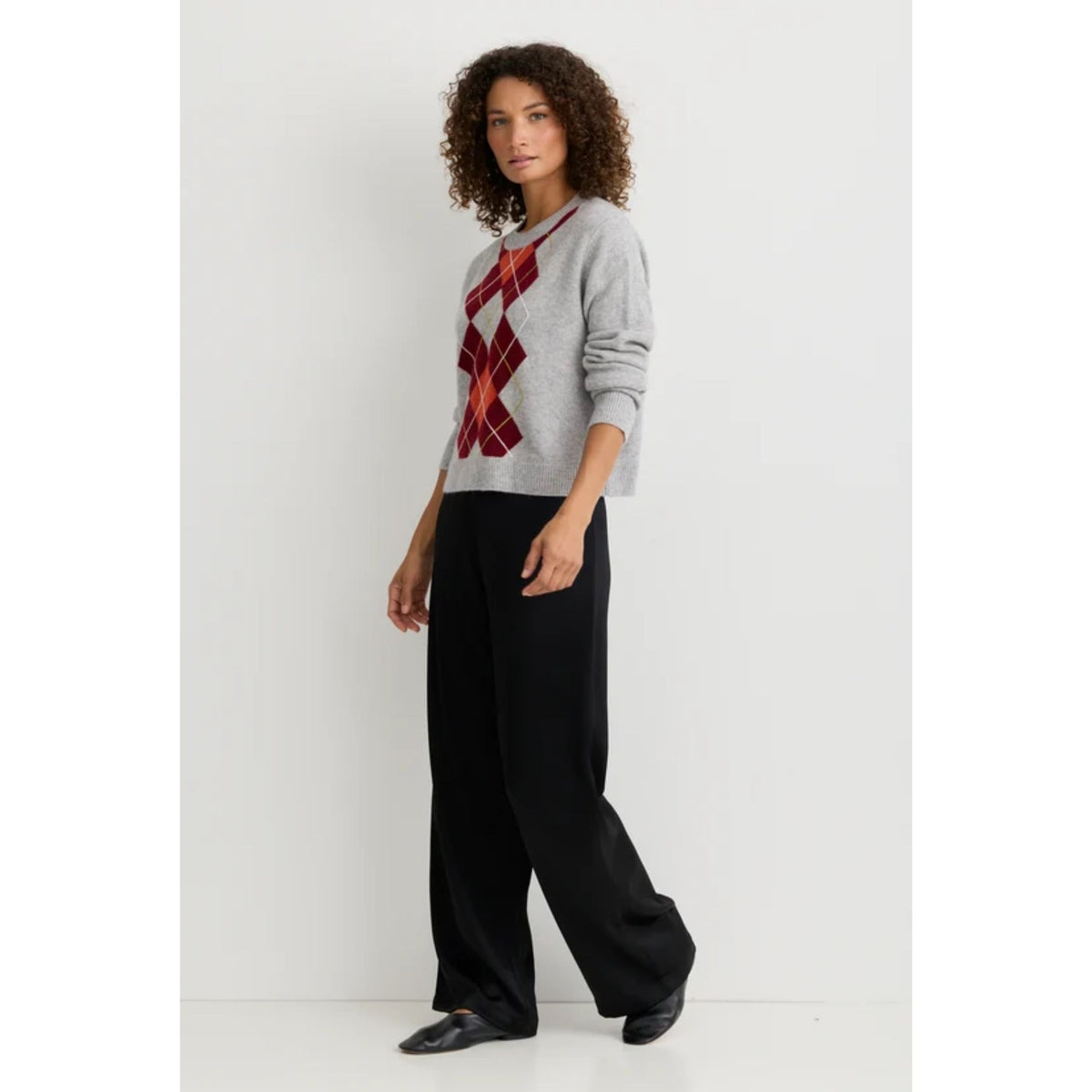 Truman Crewneck - Currant Argyle