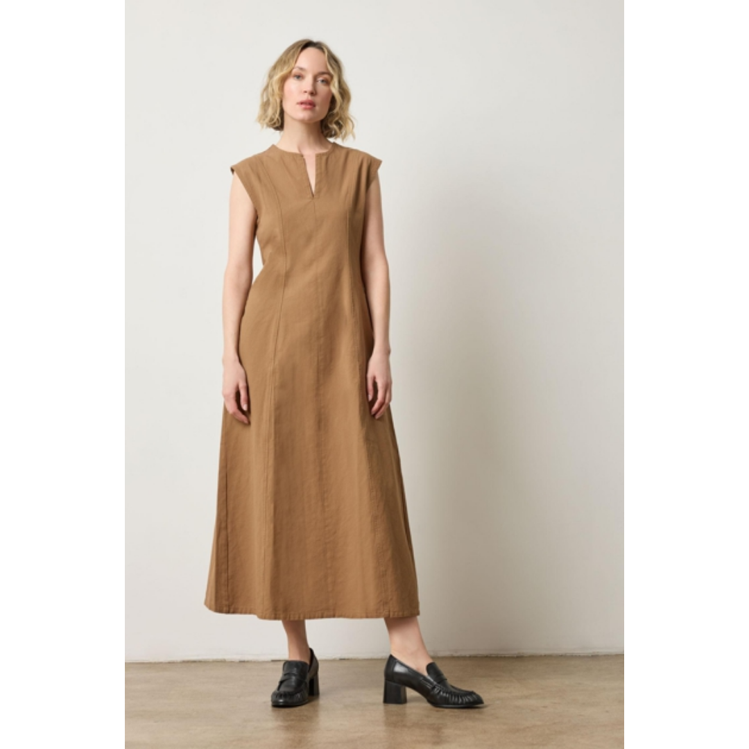 Twill Princess Seam Maxi Dress