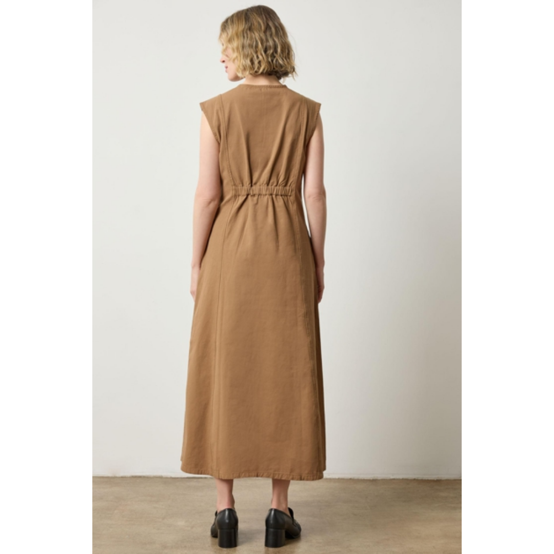 Twill Princess Seam Maxi Dress