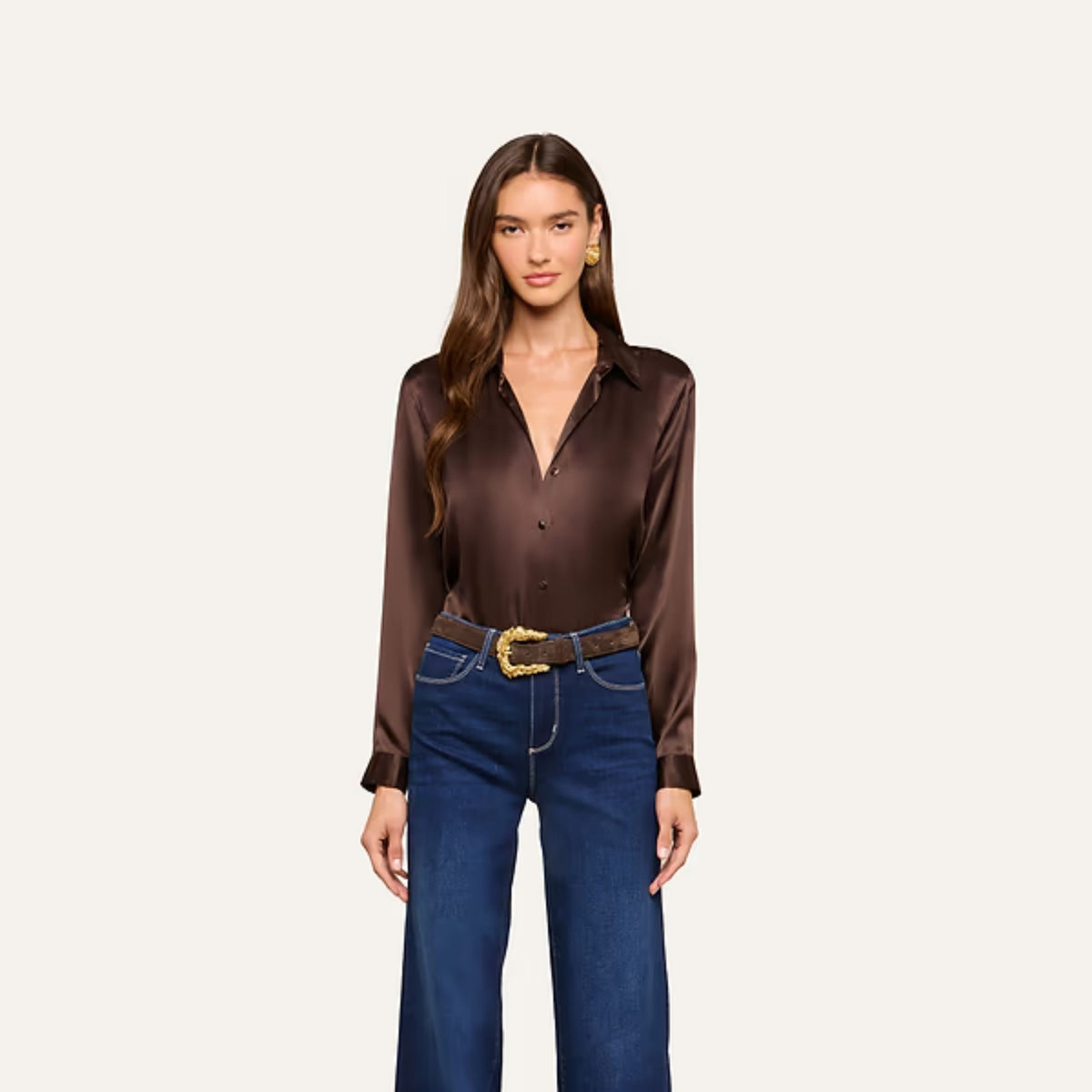 Tyler Silk Blouse - Dark Java