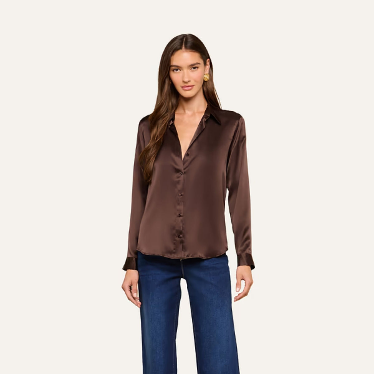 Tyler Silk Blouse - Dark Java