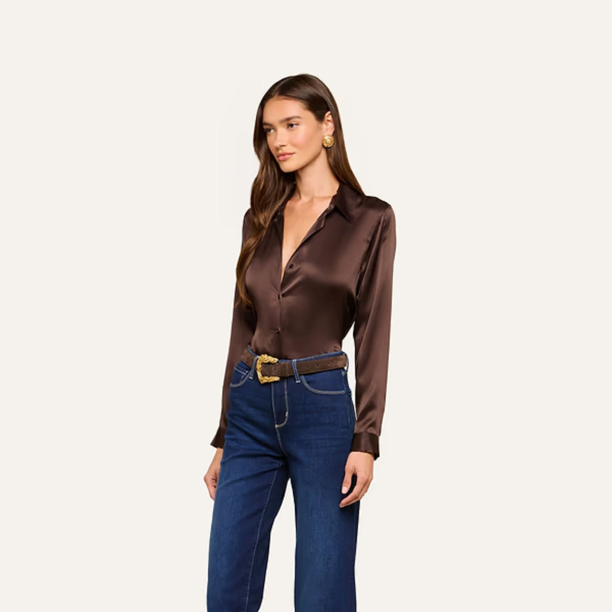 Tyler Silk Blouse - Dark Java