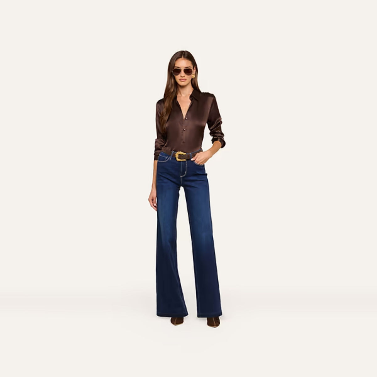 Tyler Silk Blouse - Dark Java