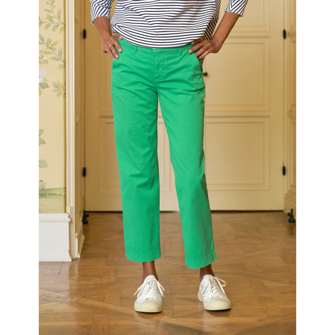 Westport Wide Leg Chino - Kelly Green