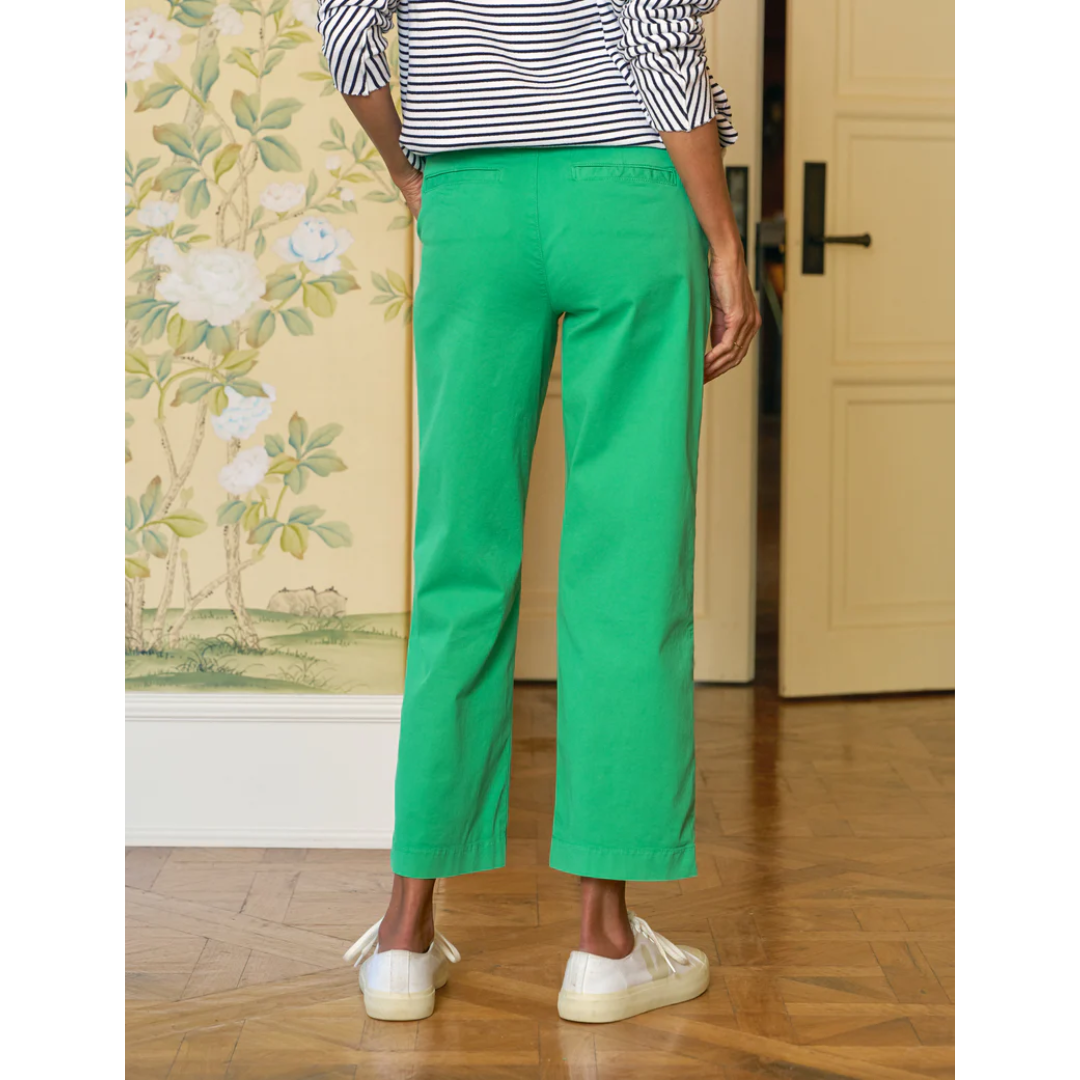 Westport Wide Leg Chino - Kelly Green
