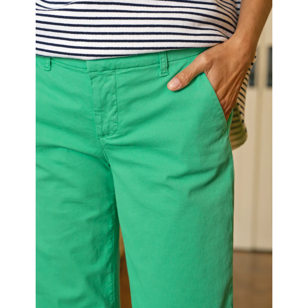 Westport Wide Leg Chino - Kelly Green