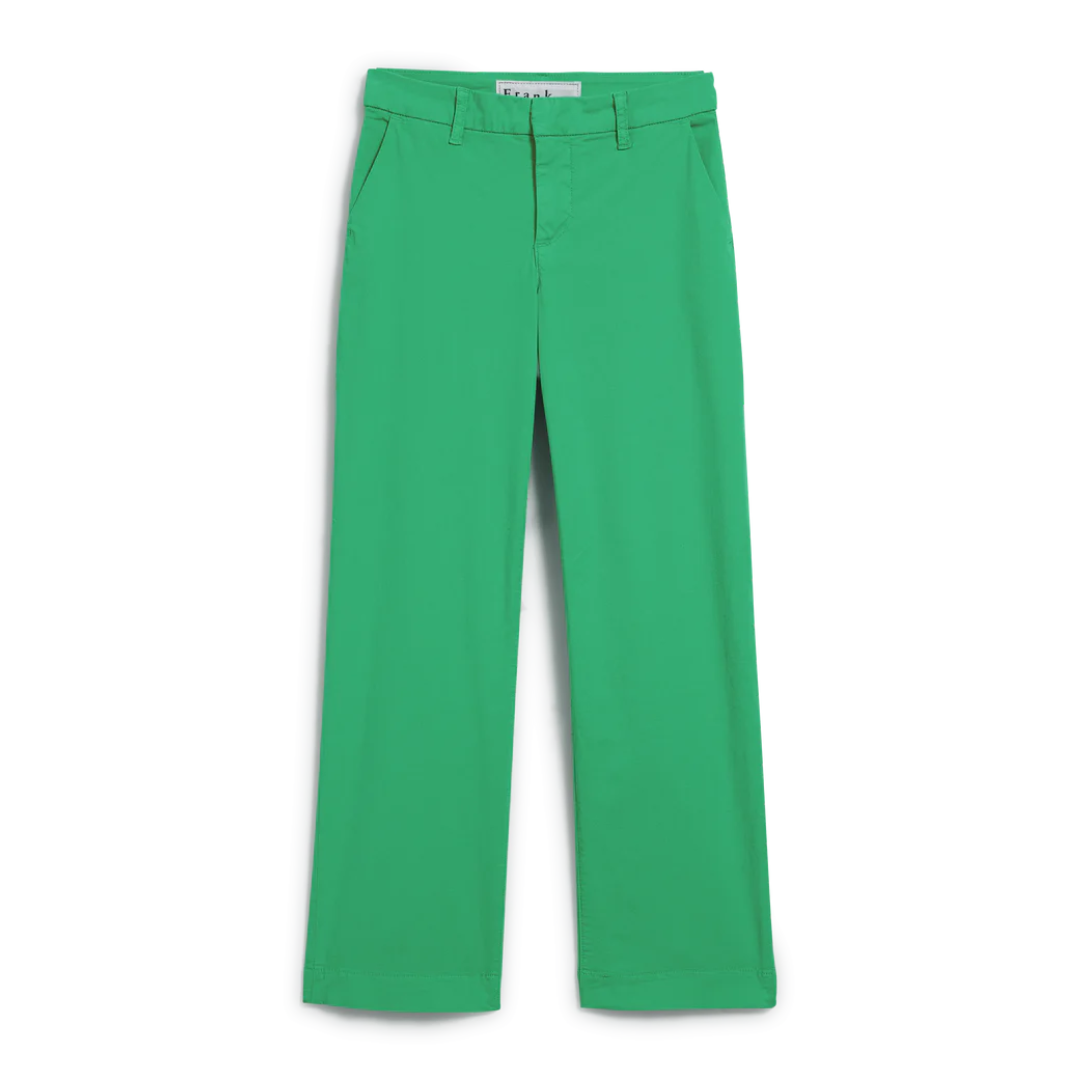Westport Wide Leg Chino - Kelly Green