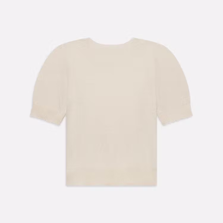 Pointelle Puff Sleeve Sweater