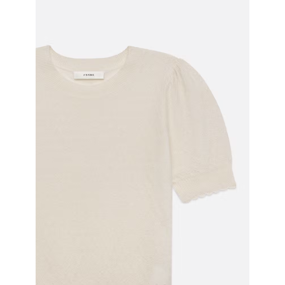 Pointelle Puff Sleeve Sweater