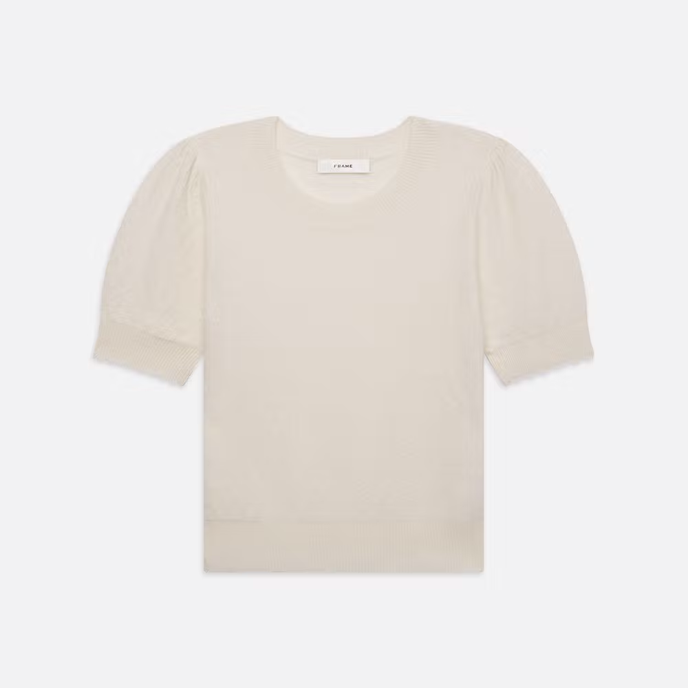Pointelle Puff Sleeve Sweater