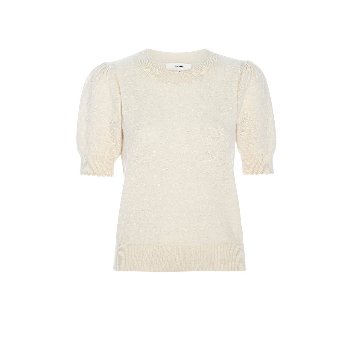 Pointelle Puff Sleeve Sweater