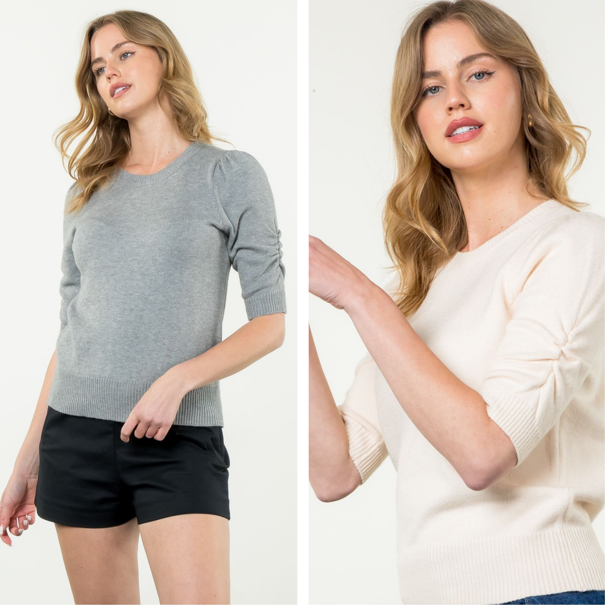 3/4 Sleeve Knit Top