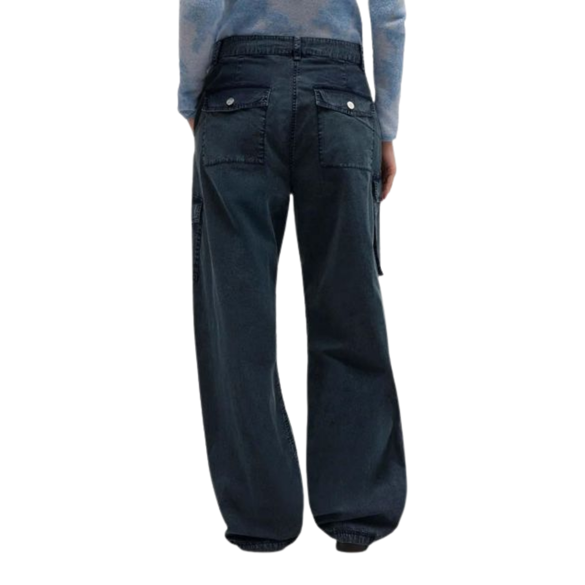 Washed Stretched Cotton Pants - Sky Captain