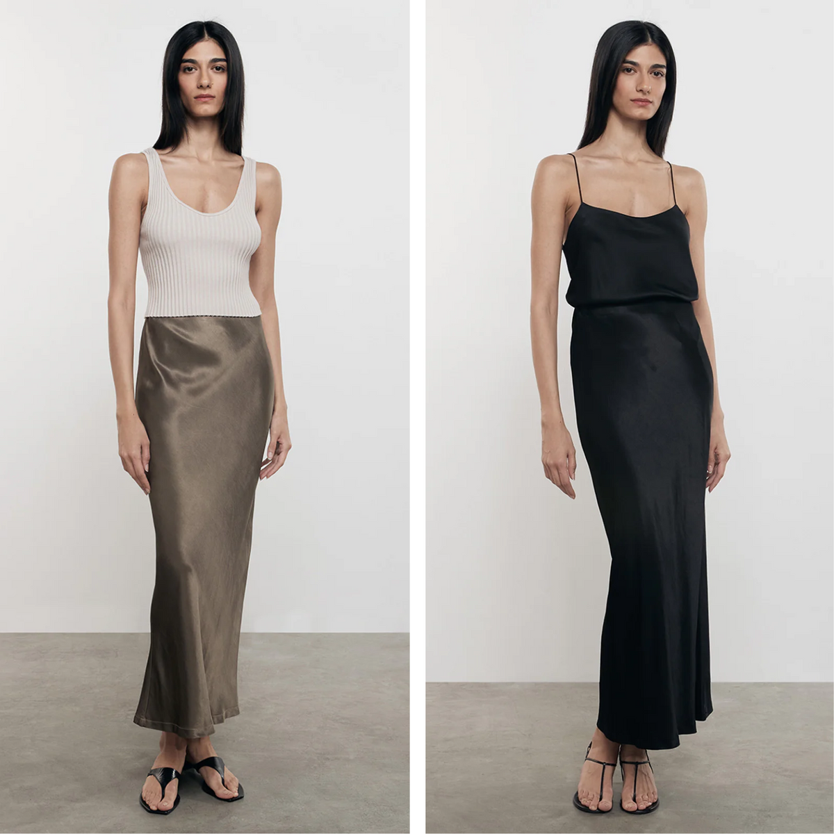 Satin Bias Cut Skirt