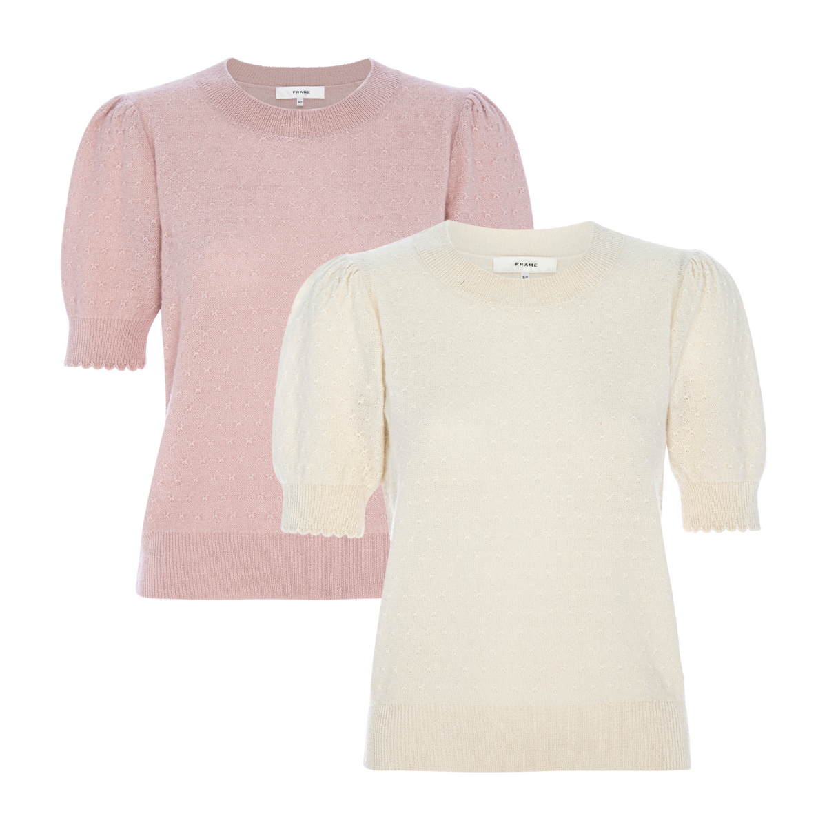 Pointelle Puff Sleeve Sweater