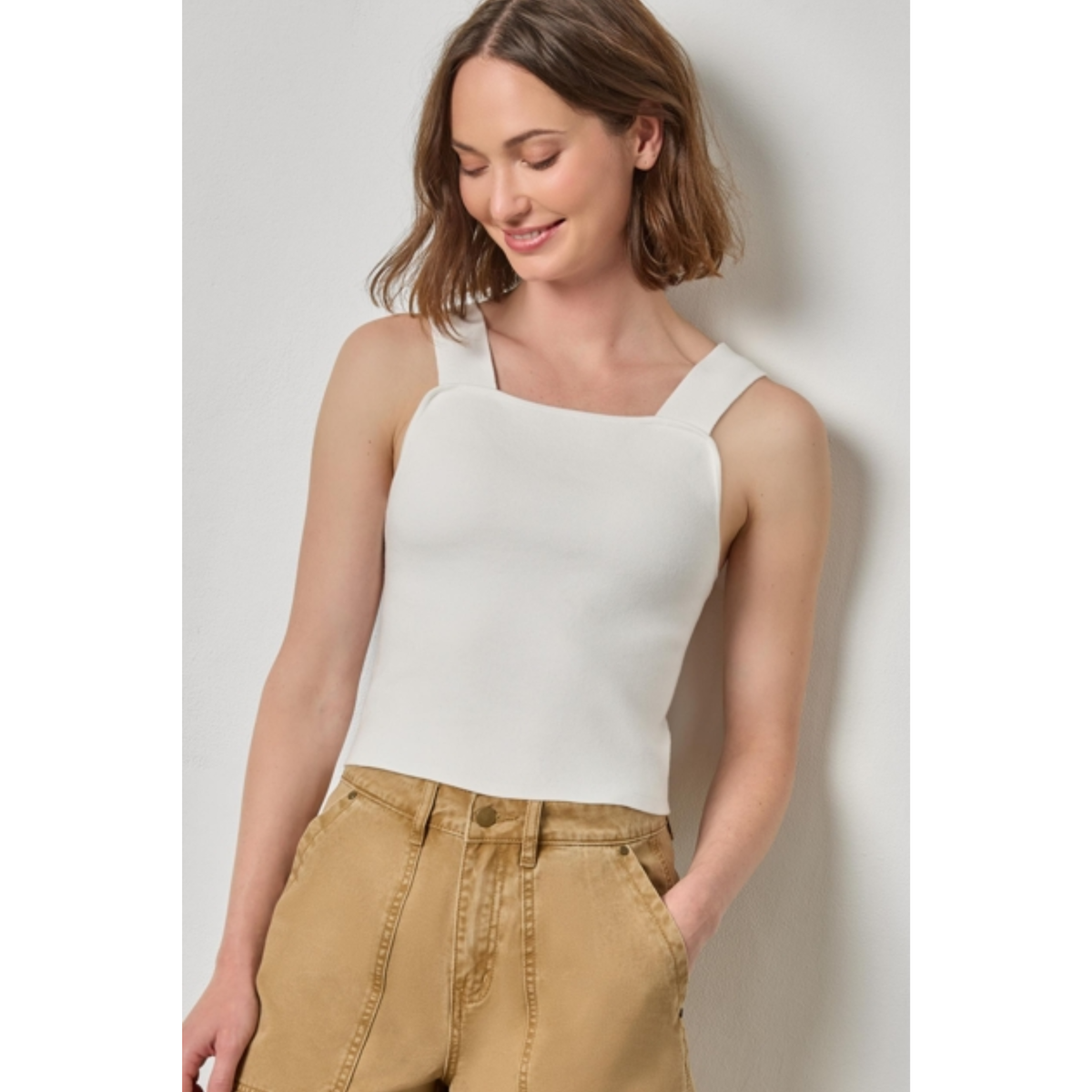 Wide Strap Knit Tank