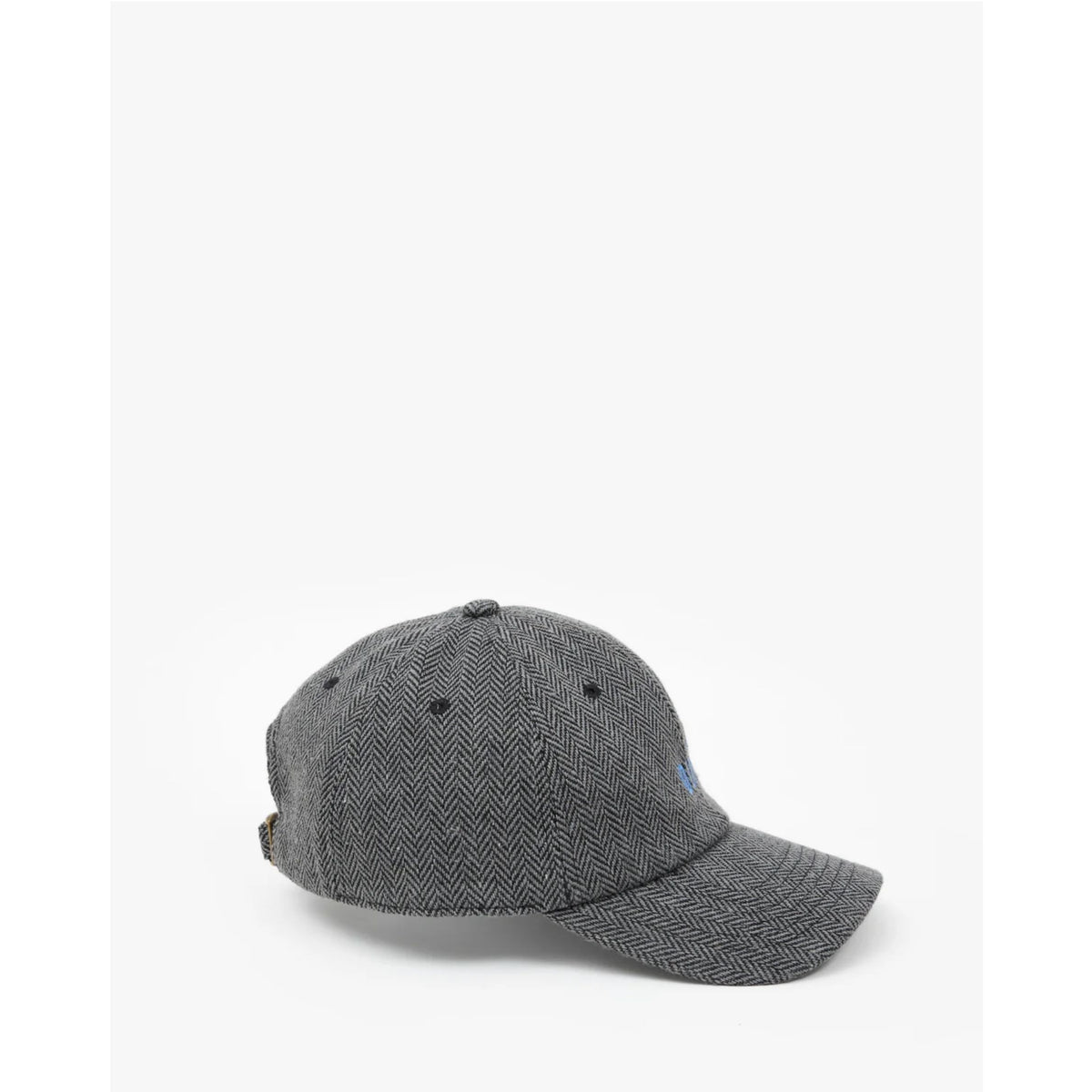 Wool Baseball Hat - Black/Cream Herringbone