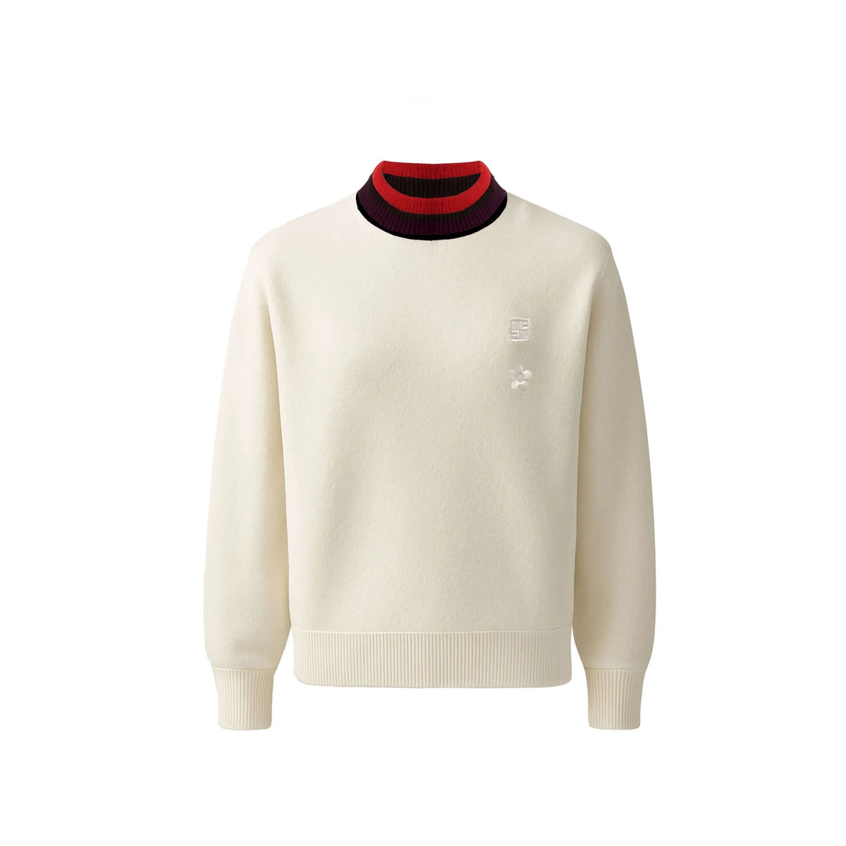 Wool Sweater With Contrast Collar