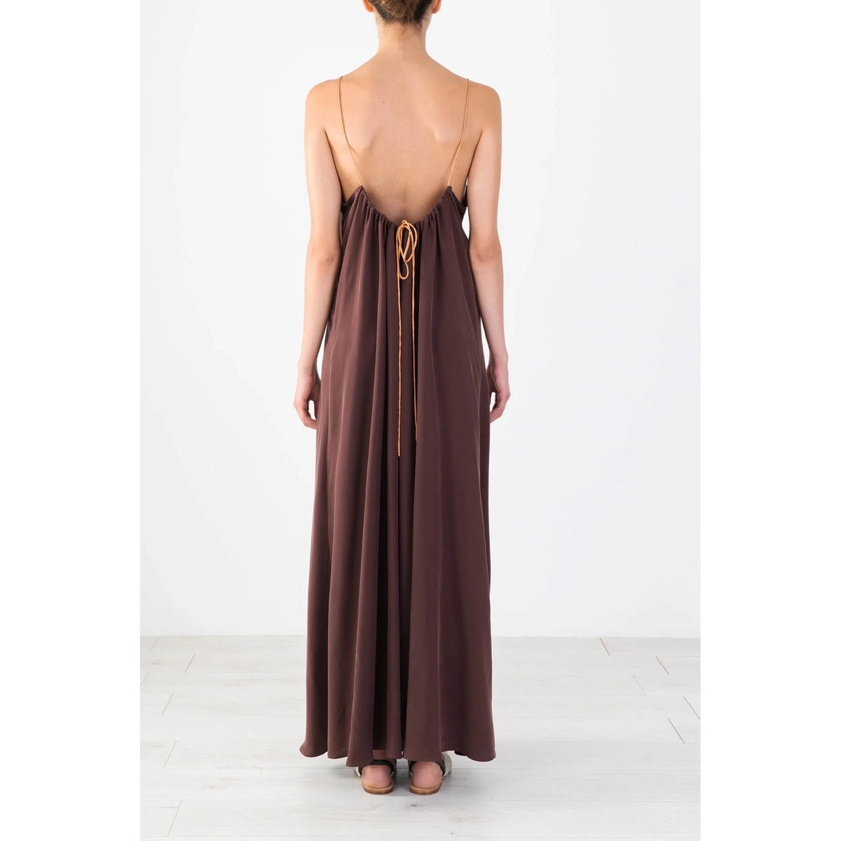 Gathered Back Slip Dress