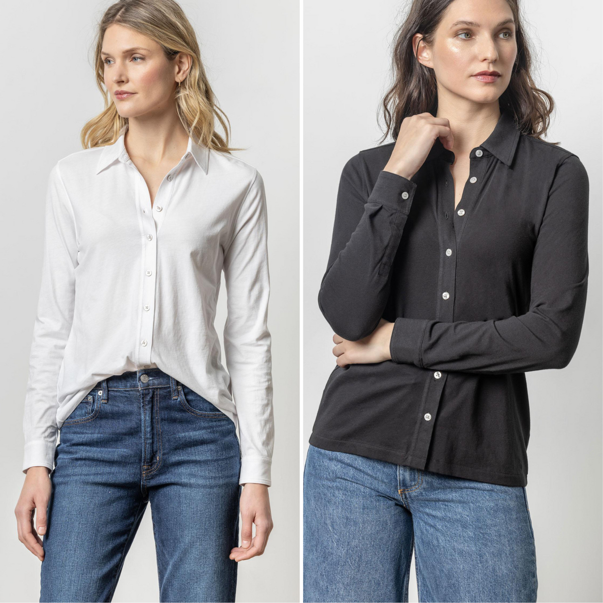 Long Sleeve Button Down Tee