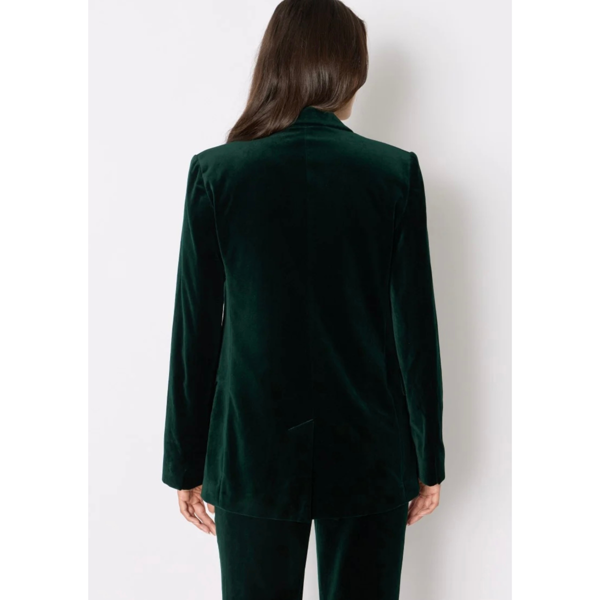 The Vivi Slim-Fit Velvet Blazer - Deep Green