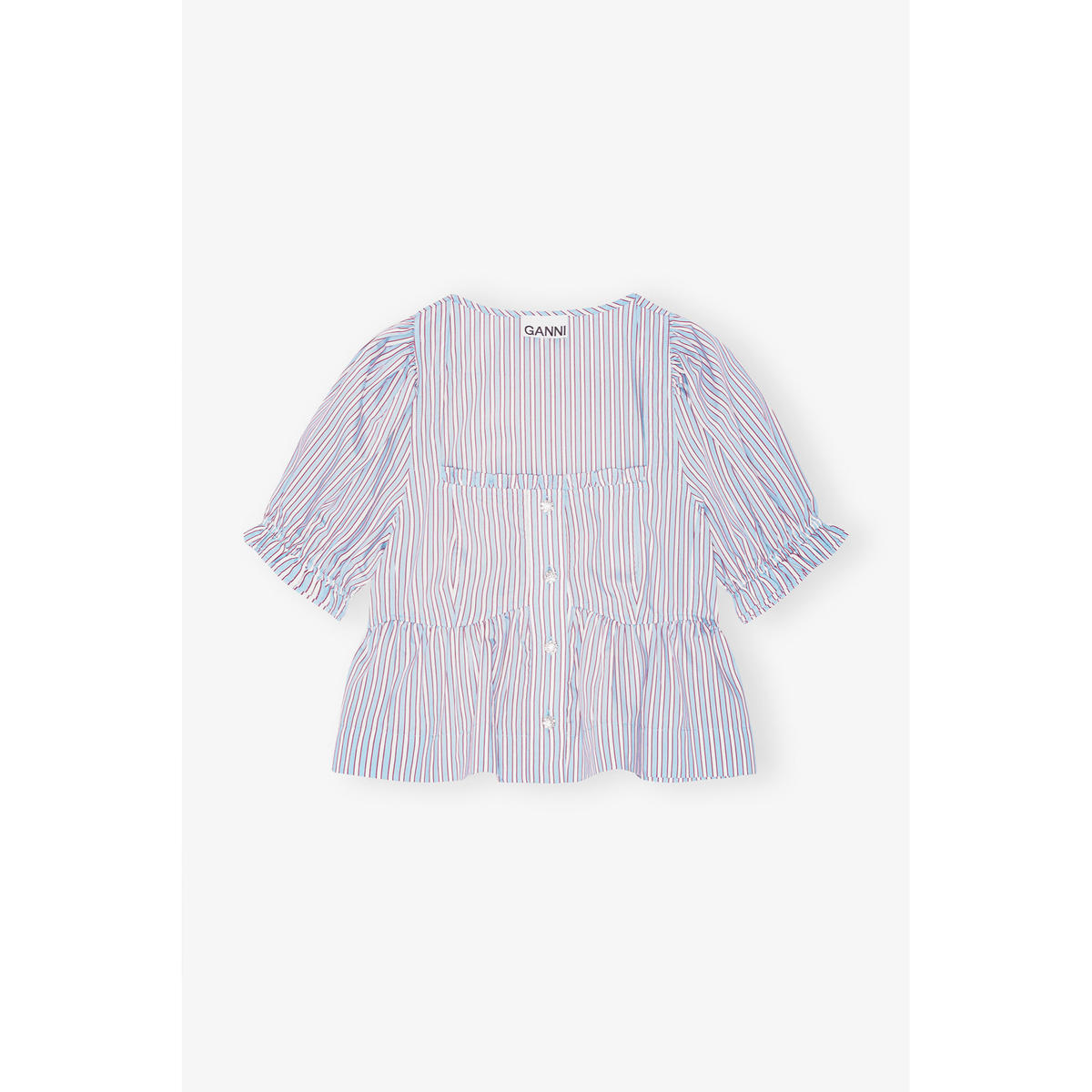 Candy Striped Blouse - Soft Chambray