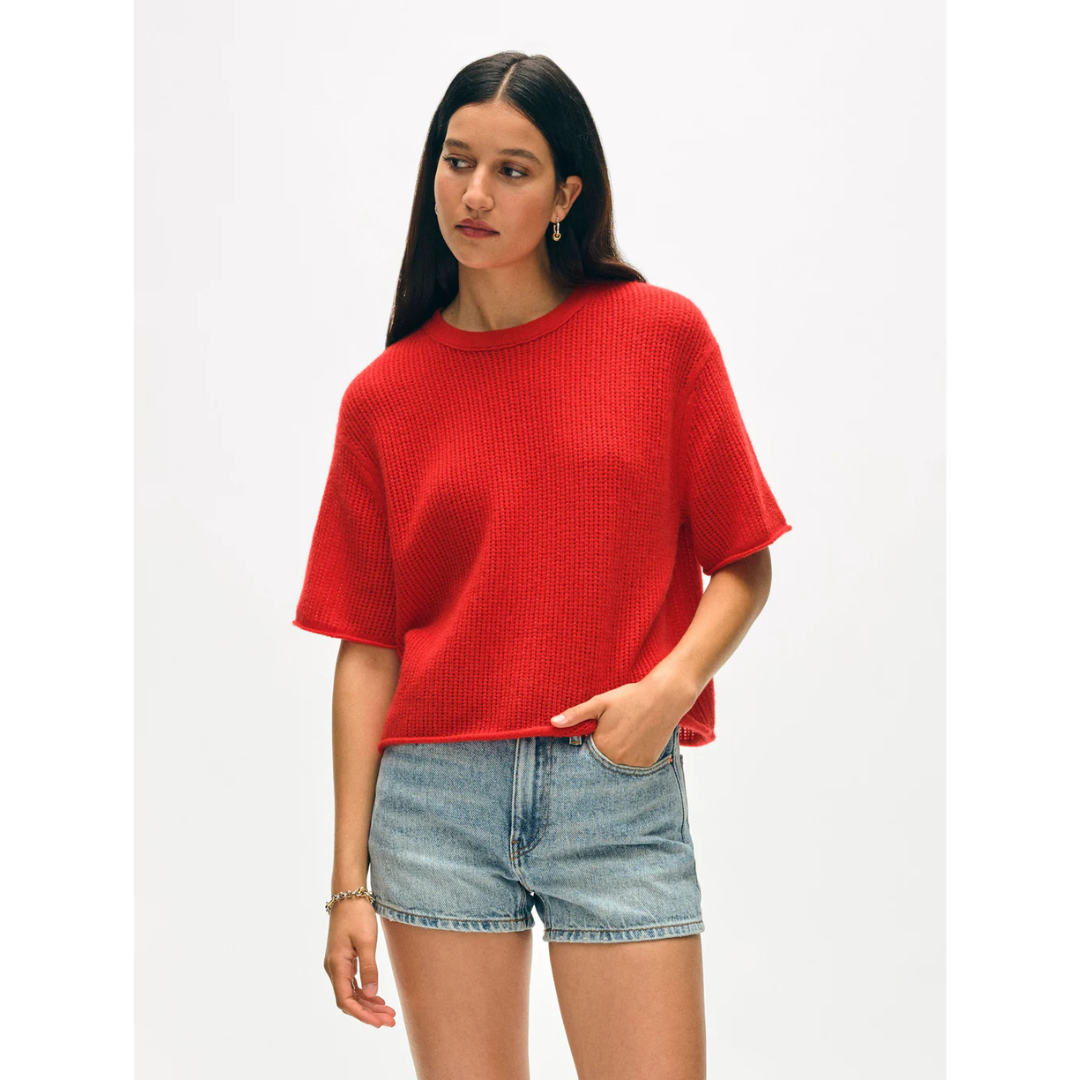 Cashmere Waffle Mesh Tee