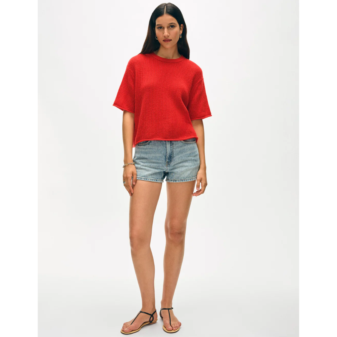 Cashmere Waffle Mesh Tee