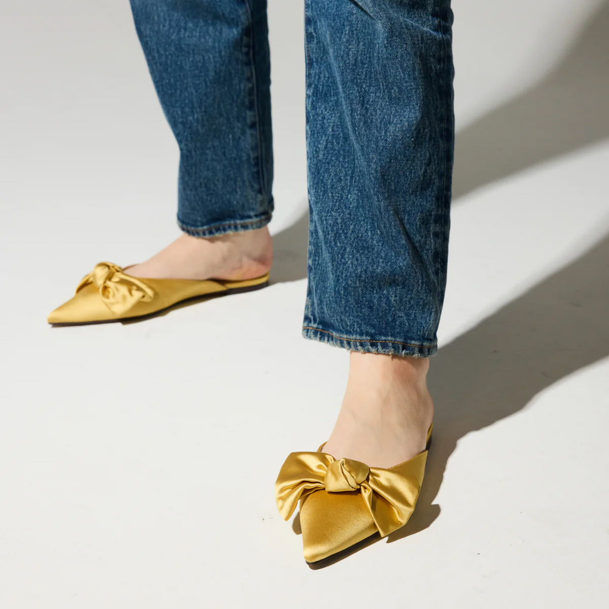 Clara Bow Slide - Gold Satin