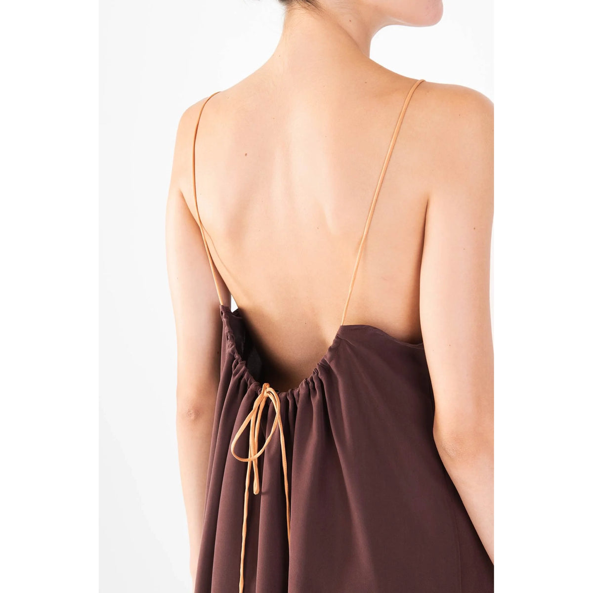 Gathered Back Slip Dress