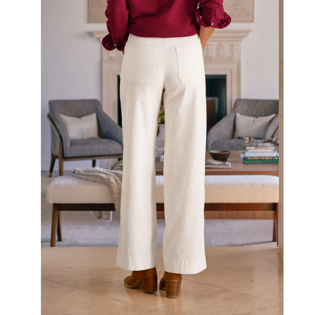 Limerick Wide-Leg Pant - Chalk