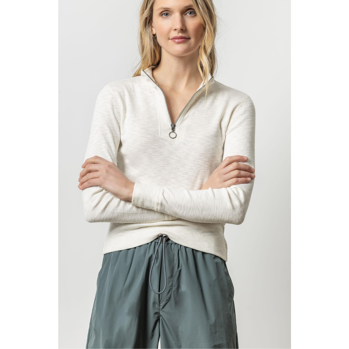 Zip Front Mock Neck