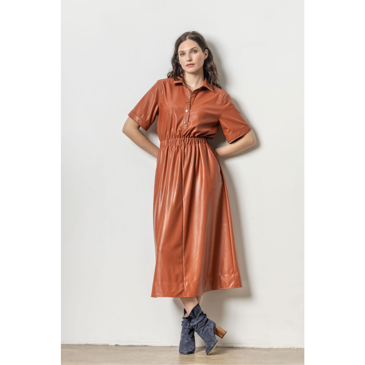 Elastic Waist Short Sleeve Dress
