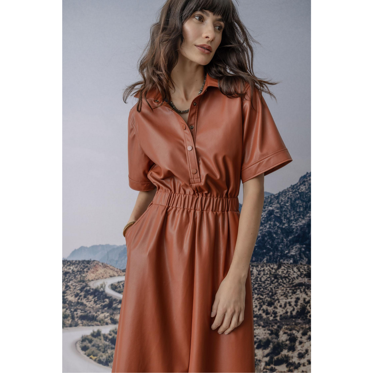 Elastic Waist Short Sleeve Dress