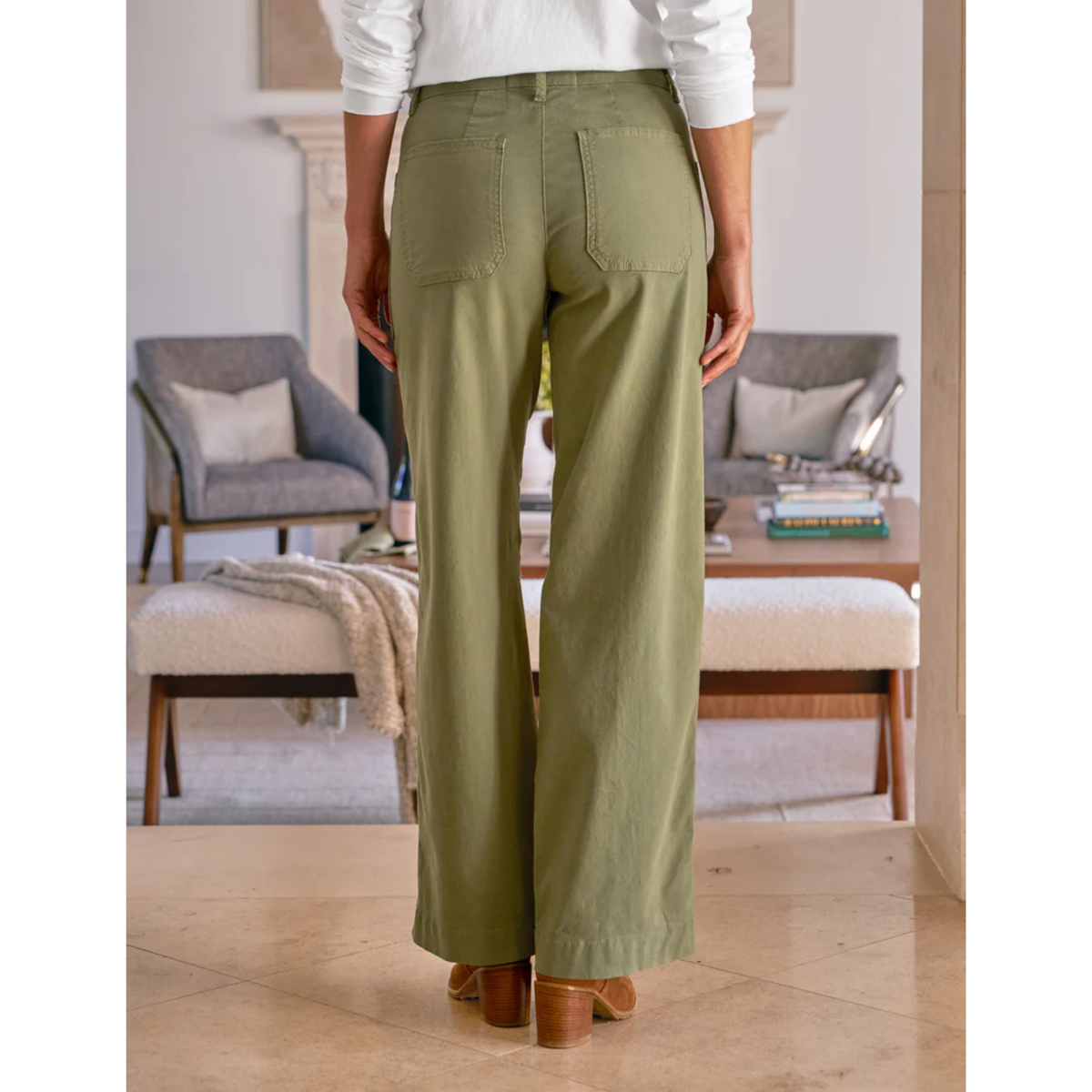 Limerick Wide-Leg Carpenter Pant - Olive