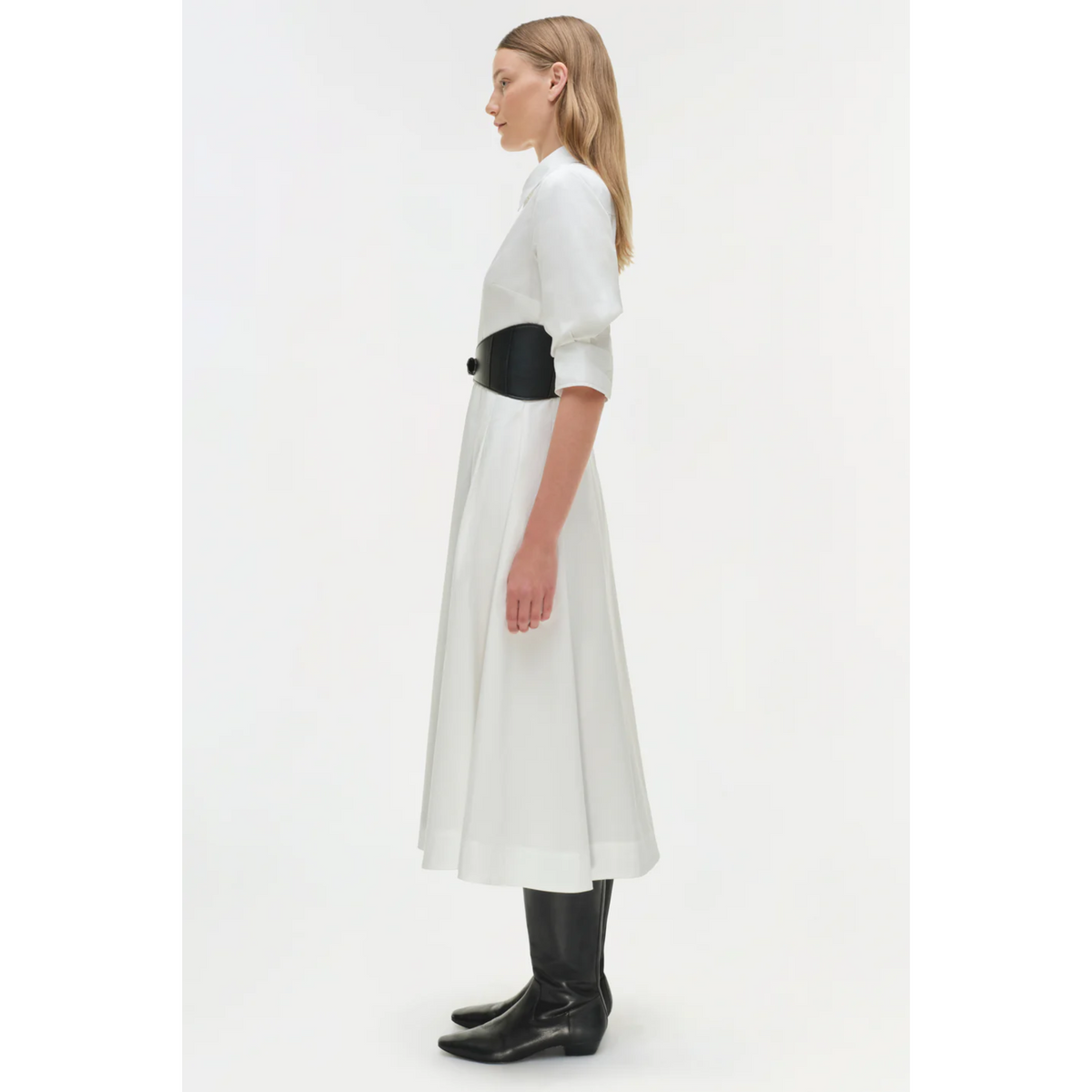 Olson Belted Cotton Midi Dress