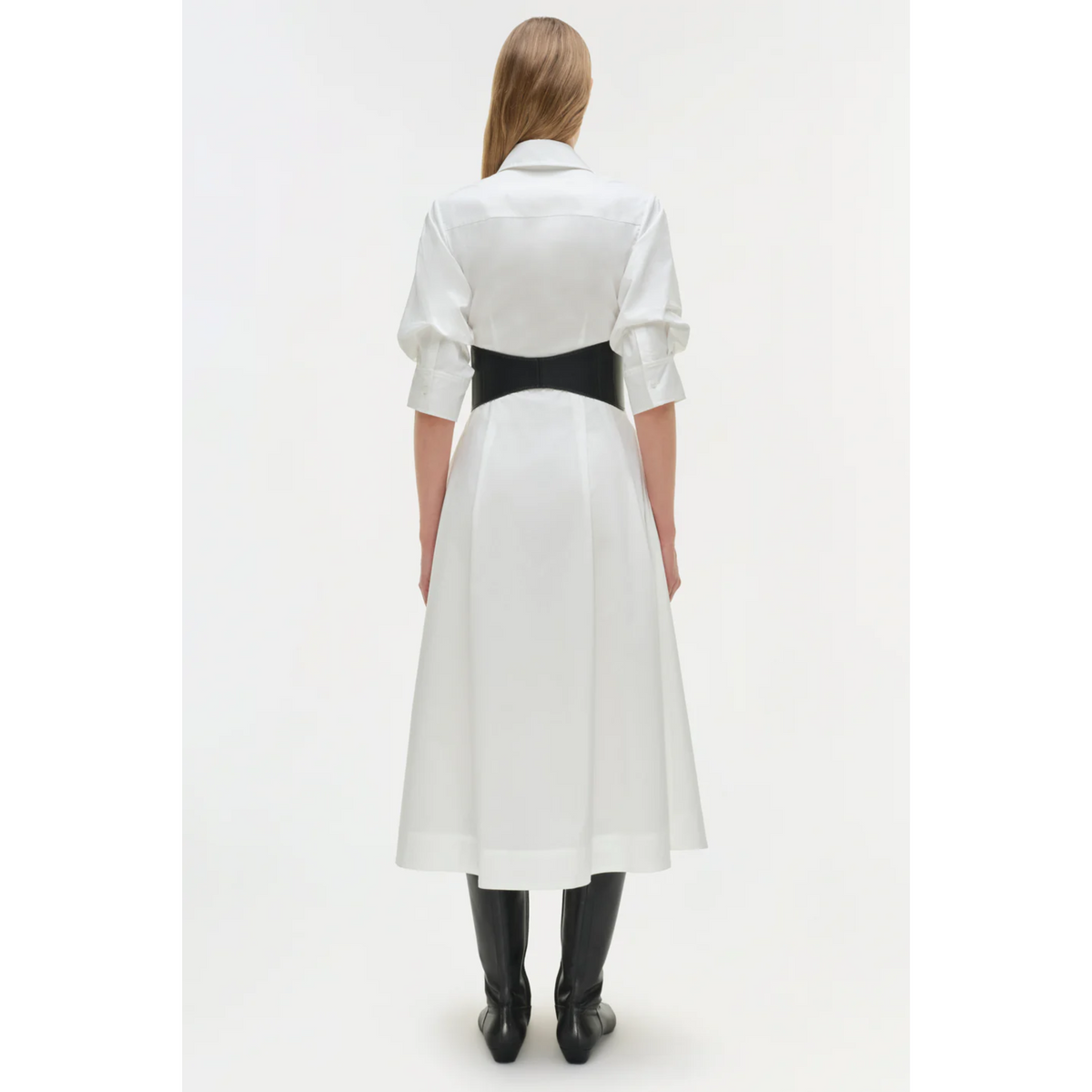 Olson Belted Cotton Midi Dress