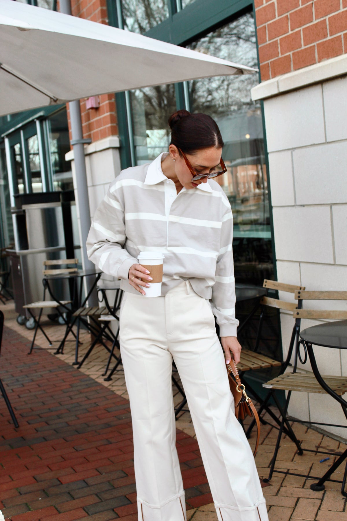 Wide Leg Pants With Stitching