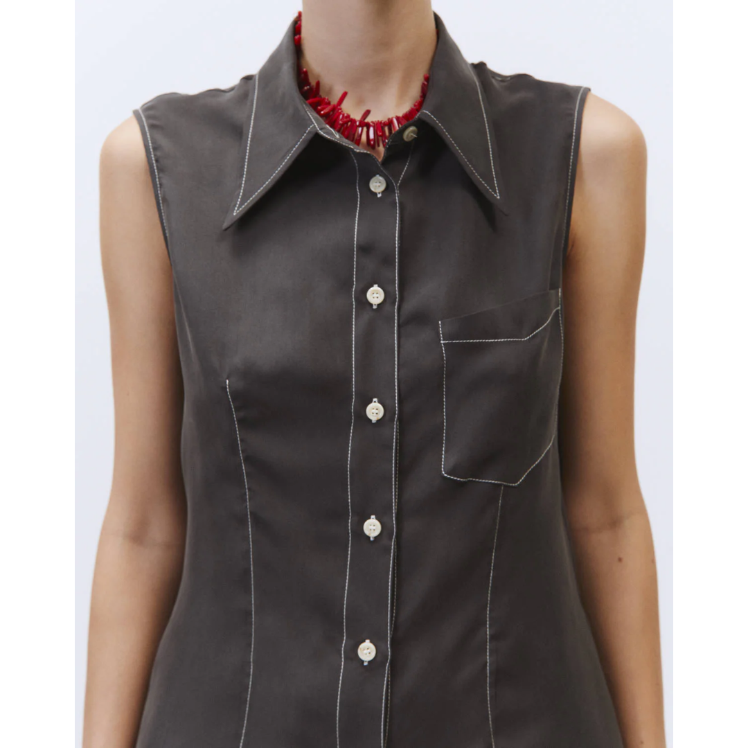 Silk Twill Quilted Shirt