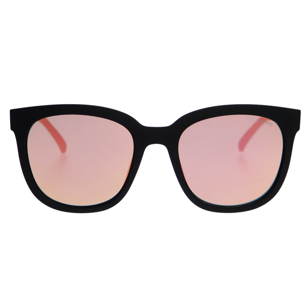Taylor Sunglasses - Black / Pink Mirror