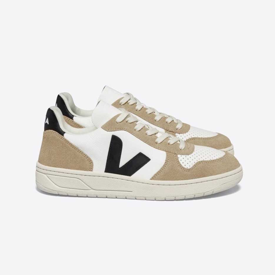 V-10 Sneaker - White Black Sahara