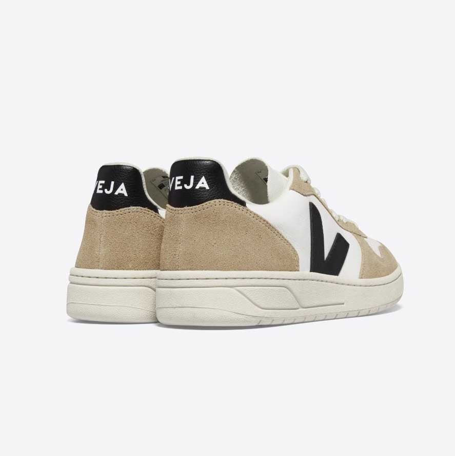 V-10 Sneaker - White Black Sahara