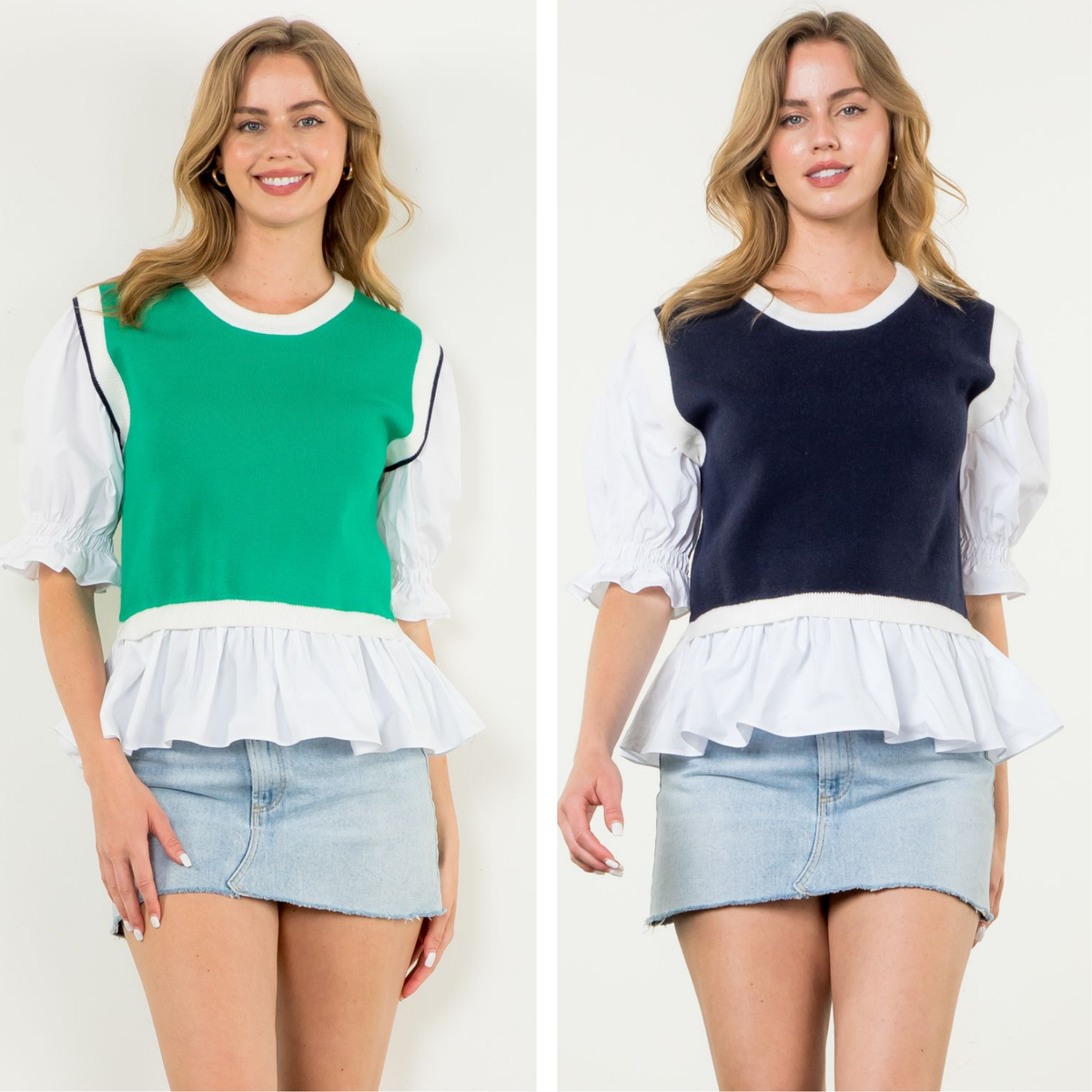 Mixed Media Knit Top