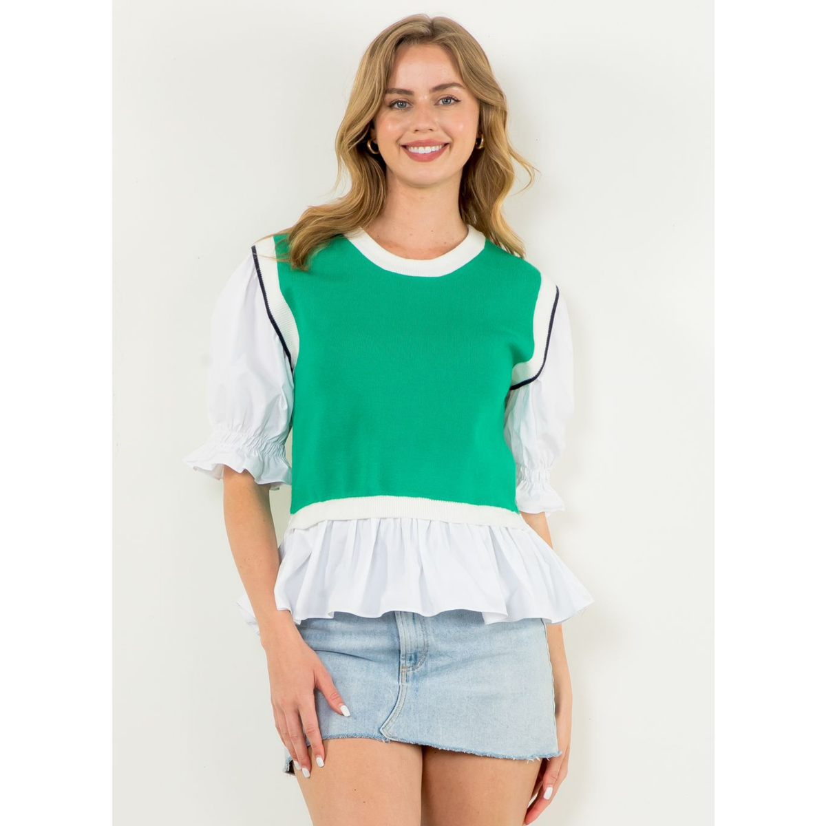 Mixed Media Knit Top