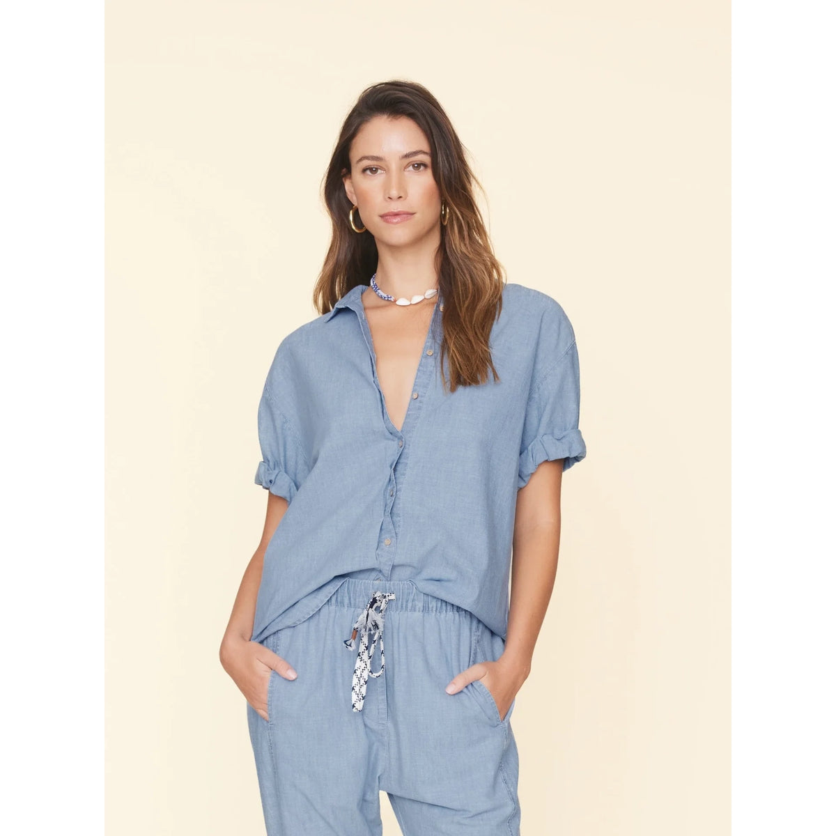 Channing Shirt in Dusty Blue