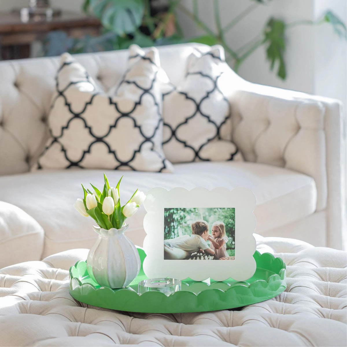 Scalloped Lacquer Photo Frame